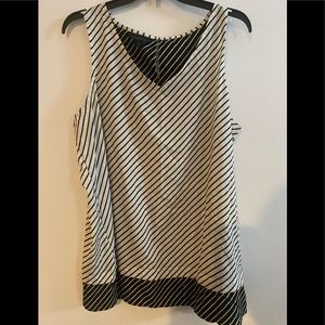 Black and white dressy tank
